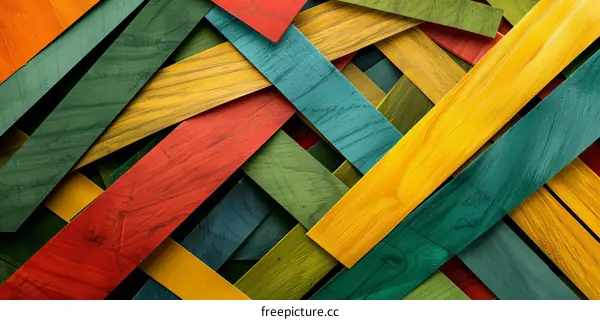Vibrant Colorful Wooden Planks Background Texture
