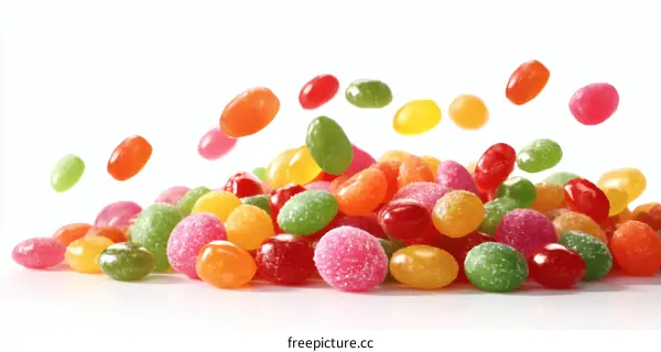 Colorful Assorted Candies in Motion