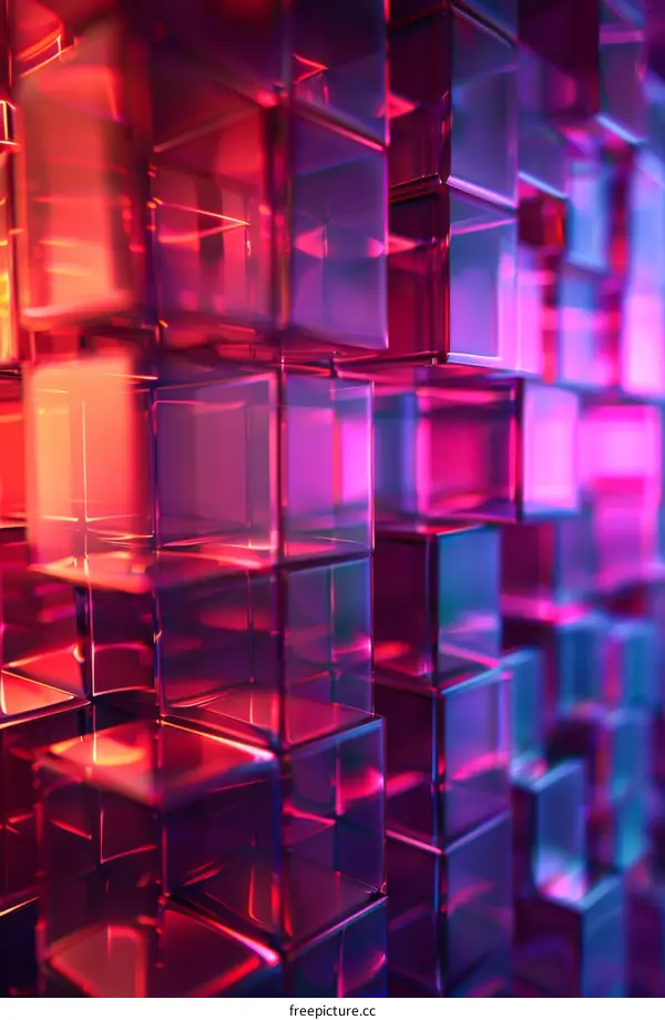 Pink and purple 3D cubes background