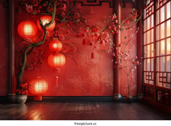 Red Chinese Style Room
