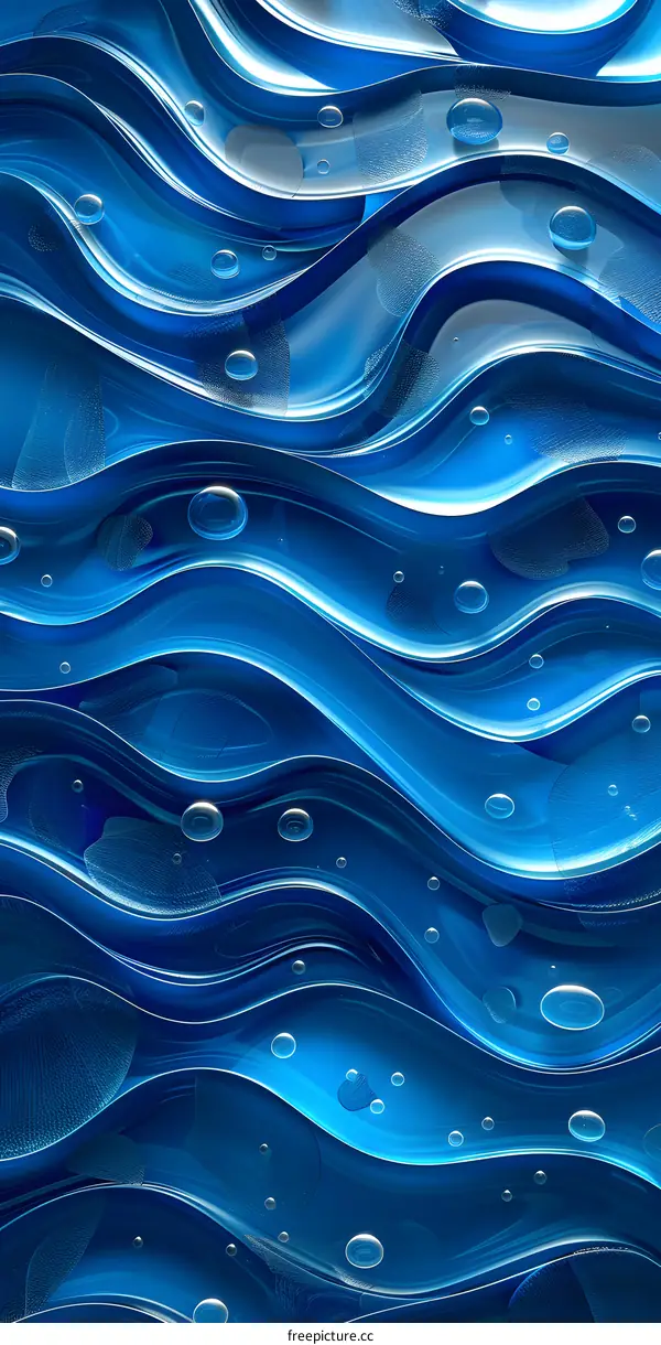 Abstract Blue Water Liquid Waves Pattern Design