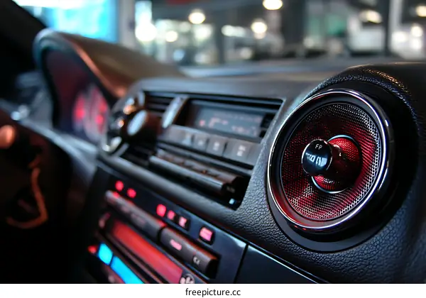 Car Audio System Detail Close-up