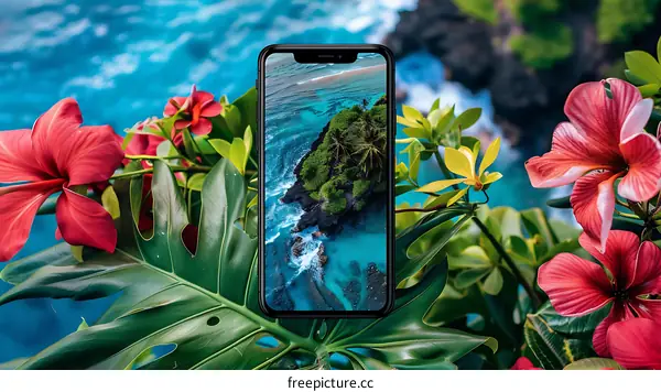 Tropical Beach Phone Wallpaper