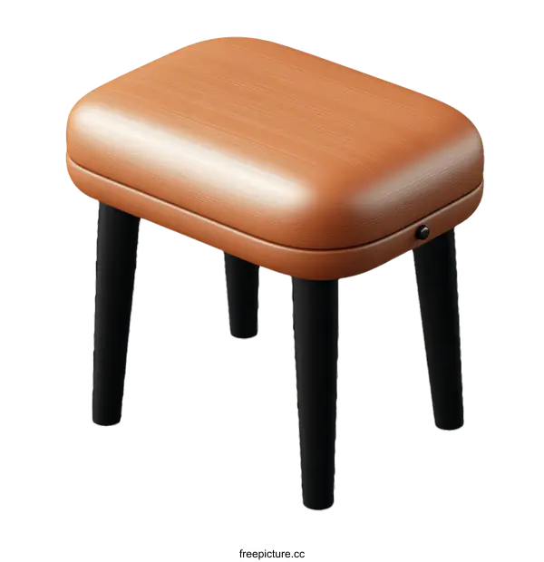 [Transparent Background PNG]Modern Light Brown Leather Stools