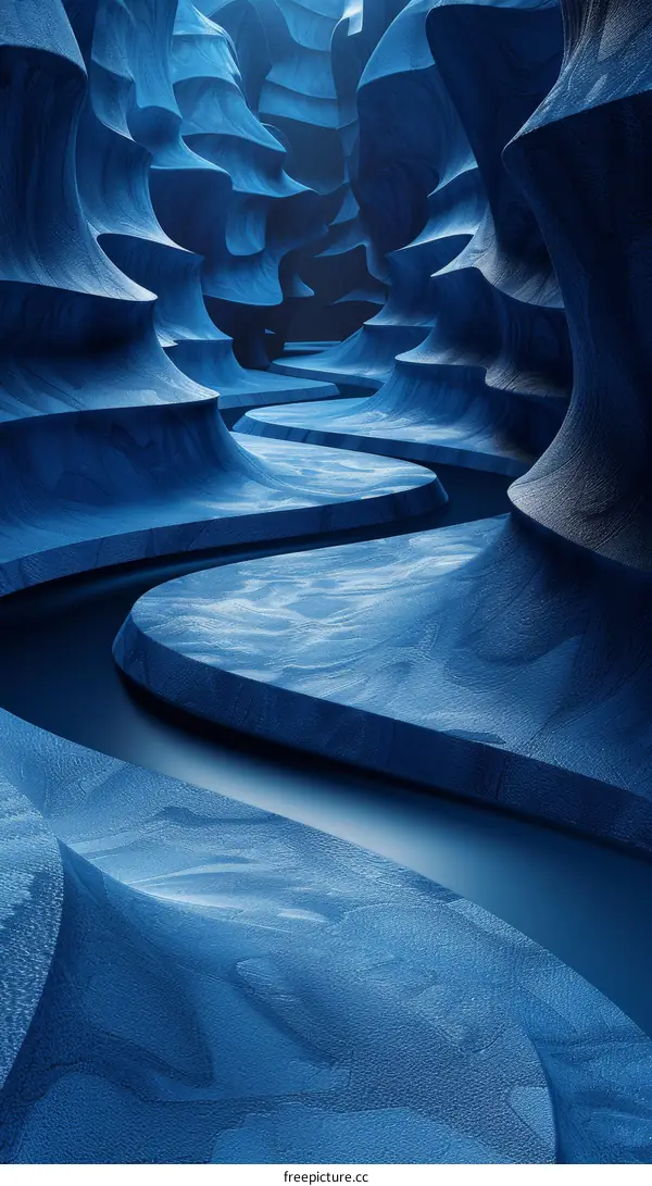 Abstract Blue Cave Canyon Landscape