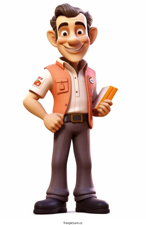 Happy cartoon character