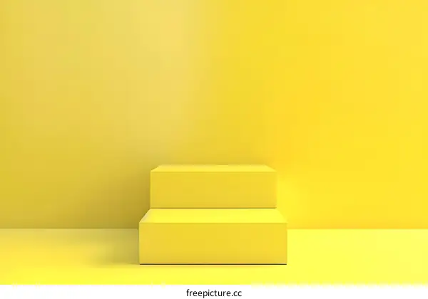 Minimalist Yellow Platform Display Stand