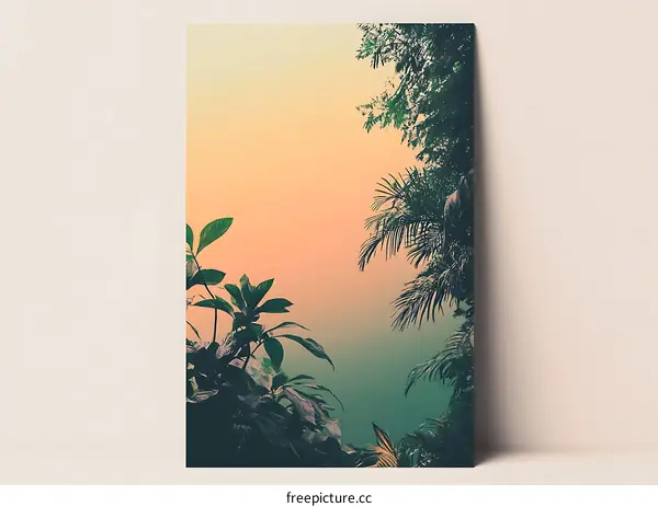 Tropical Rainforest Sunset Landscape