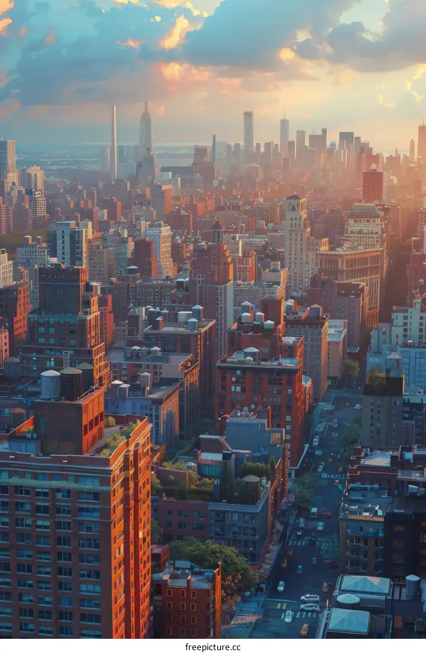 New York City Skyline at Sunset
