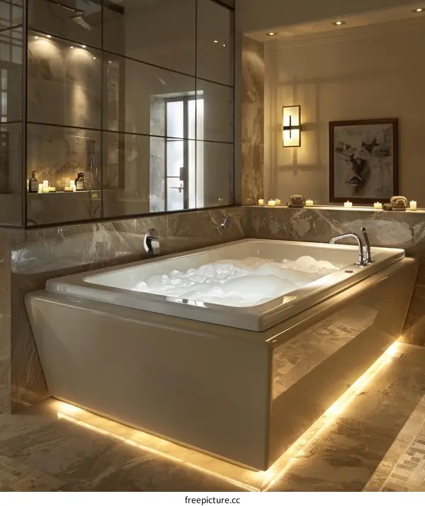 Luxury Modern Bathroom with a Luxurious Bathtub