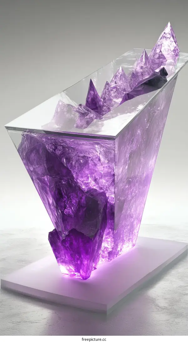 Purple Crystal Abstract Sculpture