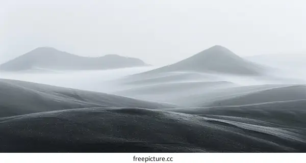 Foggy Mountains in Black and White