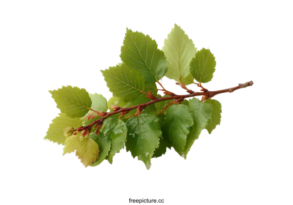 [Transparent Background PNG]Fresh Spring Branch with New Leaves