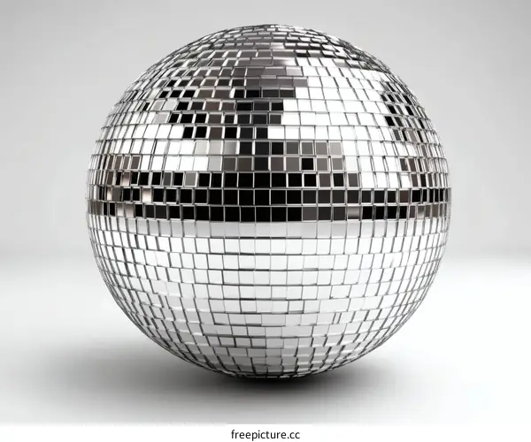 Reflective Disco Ball against plain background