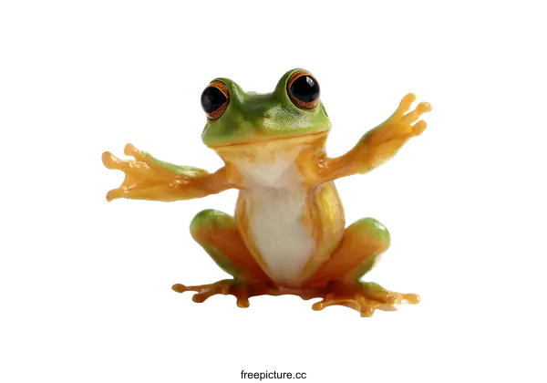 [Transparent Background PNG]Adorable Frog in a Friendly Pose