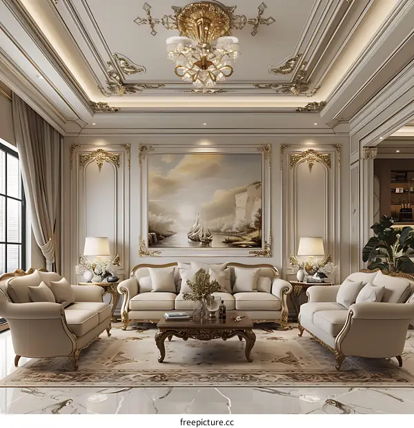 European style living room interior design