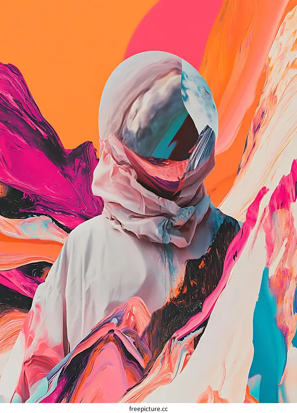 Astronaut In A World Of Abstract Color