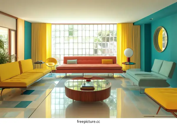 Mid-Century Modern Living Room Interior Design