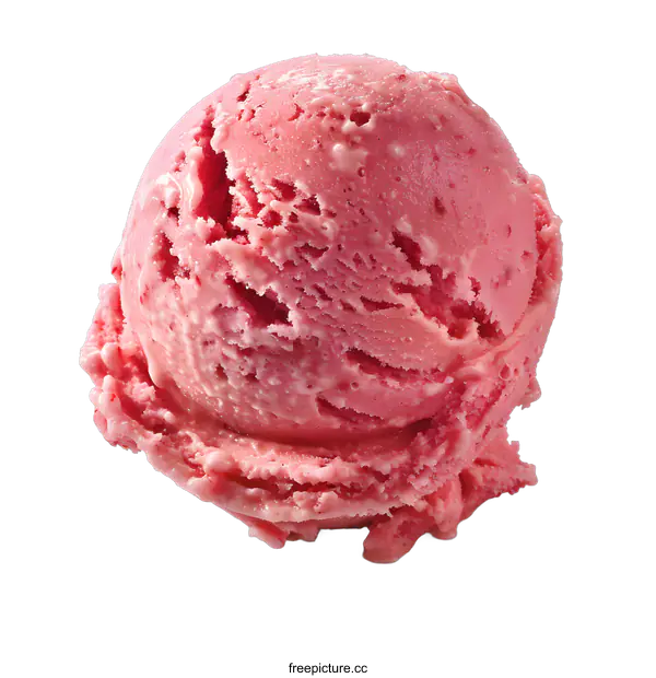 [Transparent Background PNG]A scoop of strawberry ice cream