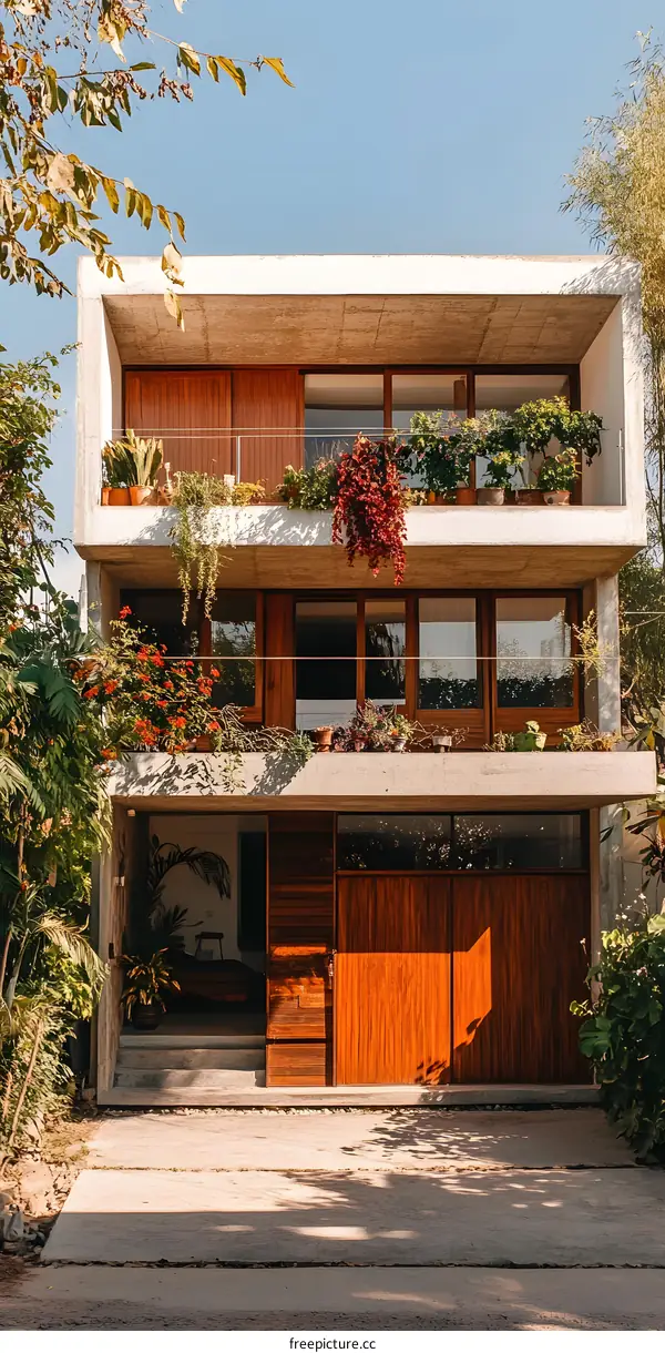 Modern Architecture Home With Wooden Doors