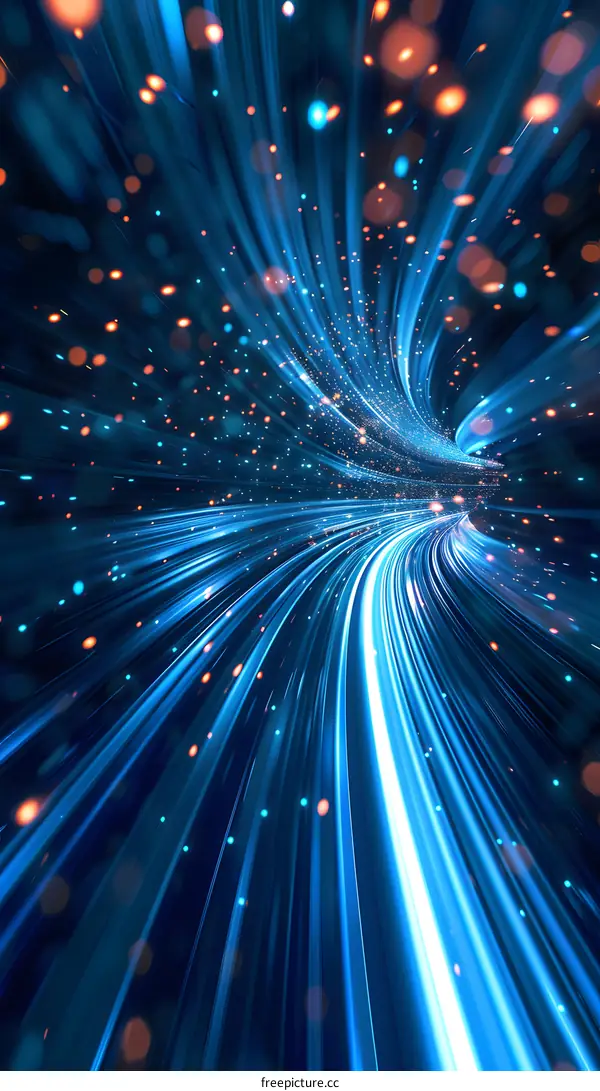 Abstract Light Trails in Dark Background