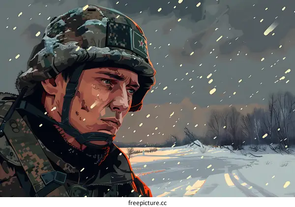 A soldier in a war zone.