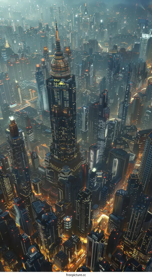  futuristic cityscape at night