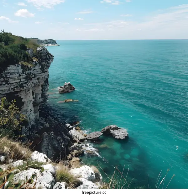 Cliffside Overlooking Clear Turquoise Water