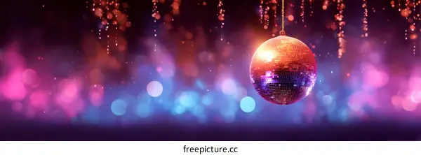 Disco Ball and Bokeh Background in Vibrant Colors