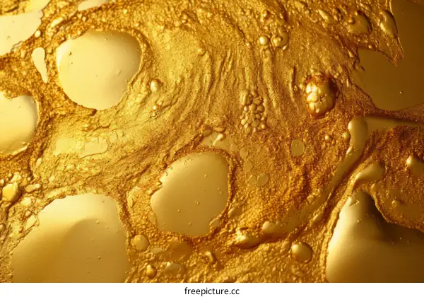 Golden Bubbles Adrift on Liquid