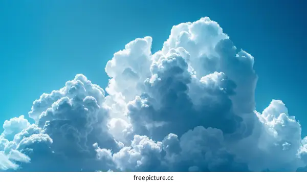 Large white cloudscape with blue sky background