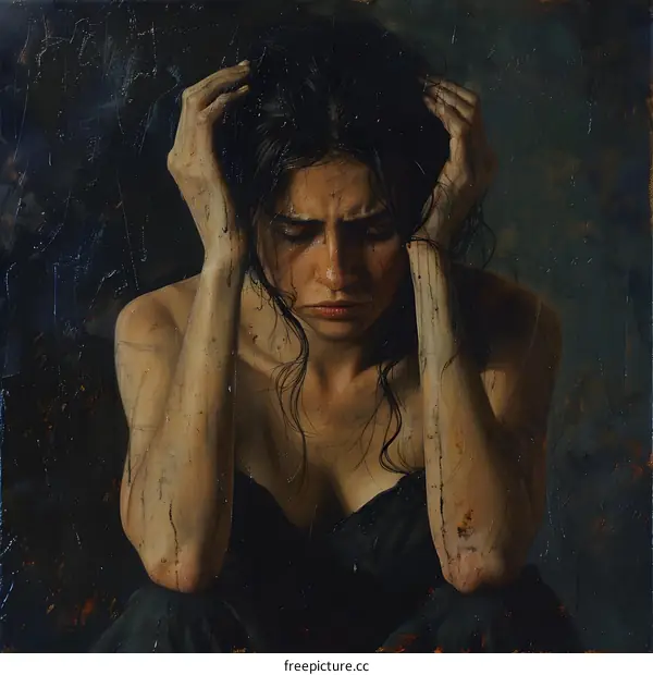 Portrait of a crying woman