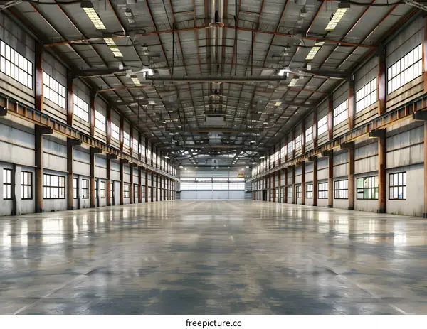 Empty Industrial Warehouse Interior