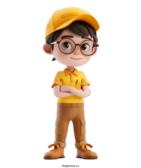 [Transparent Background PNG]3D rendering of a delivery boy