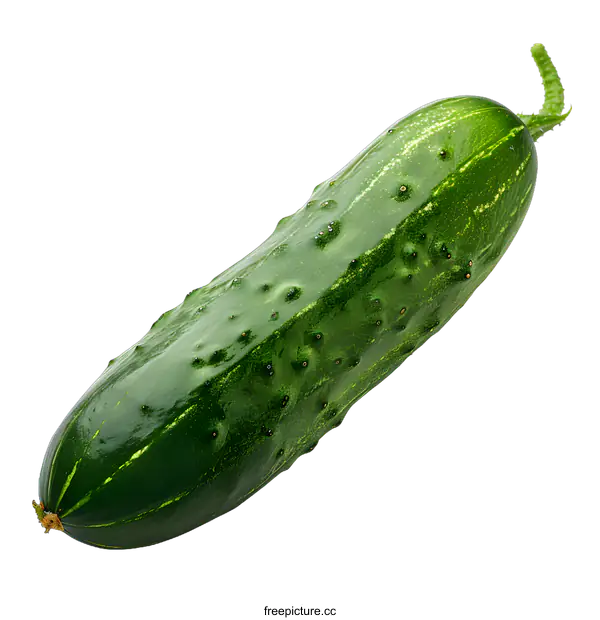[Transparent Background PNG]Single cucumber on white background