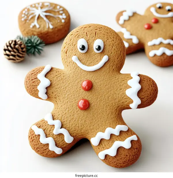 Christmas Gingerbread Man Cookie Illustration