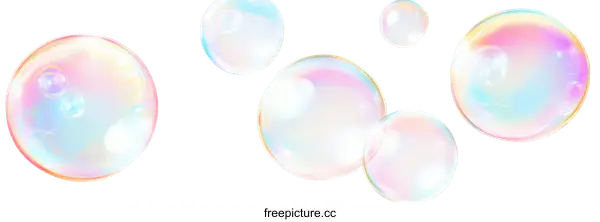 [Transparent Background PNG]Colorful Soap Bubbles in the Air