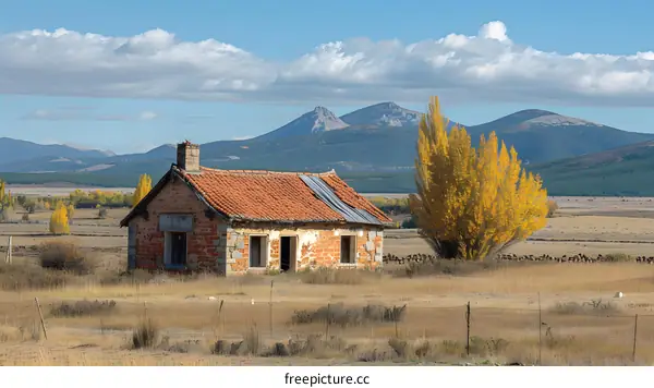 A lonely house in the middle of nowhere