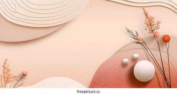 Abstract Background with 3D Elements