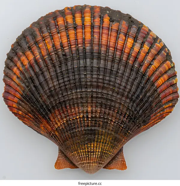 Close up image of a Scallop shell