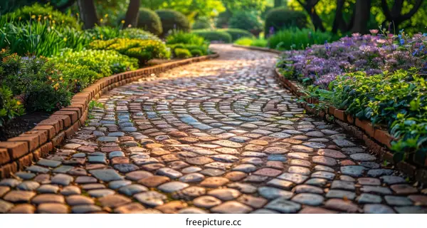 Vibrant Path in a Lush Garden