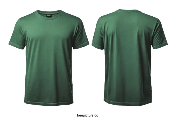 [Transparent Background PNG]Blank Dark Green T-Shirt Mockup