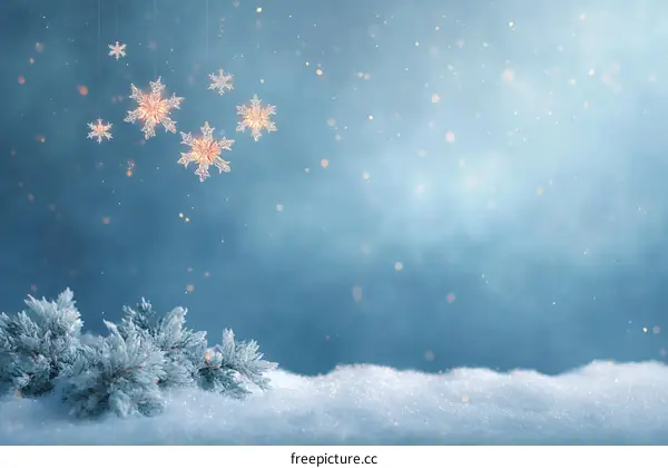Winter Wonderland Snowflake Christmas Background