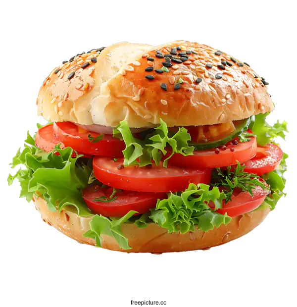 [Transparent Background PNG]Sandwich with fresh vegetables