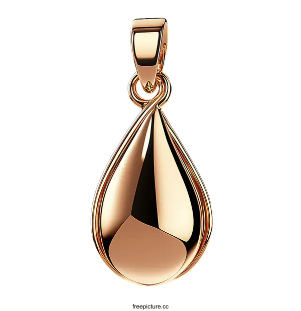 [Transparent Background PNG]Rose Gold Teardrop Pendant Design