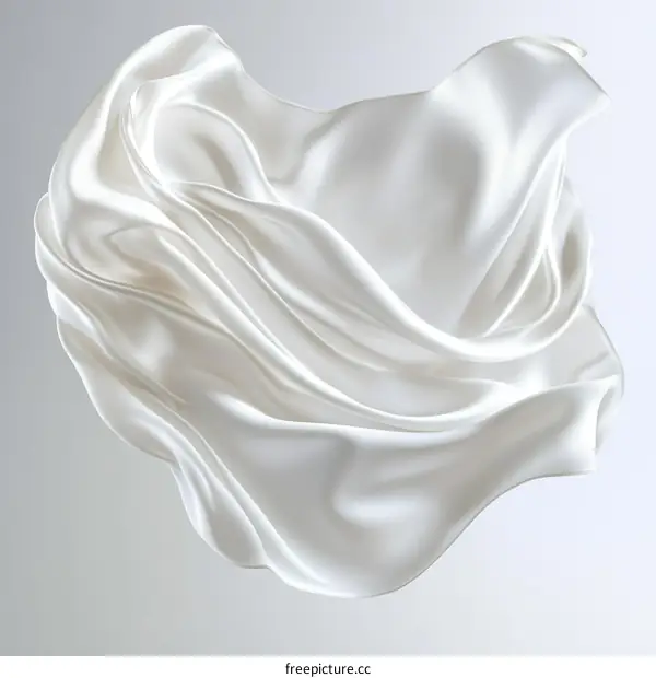 Elegant White Silk Fabric Drape