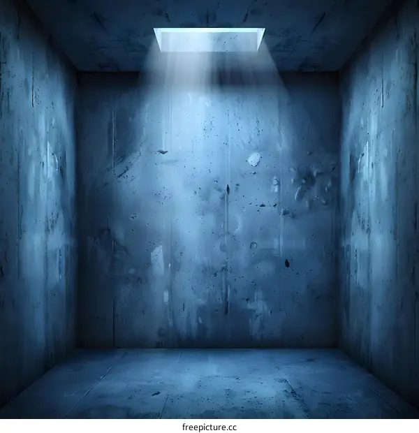 Concrete Room with Light Beam