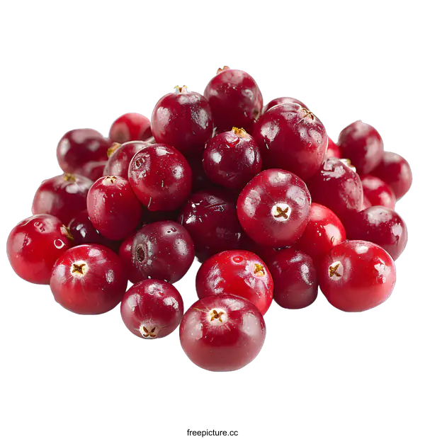[Transparent Background PNG]Fresh cranberries isolated on white background