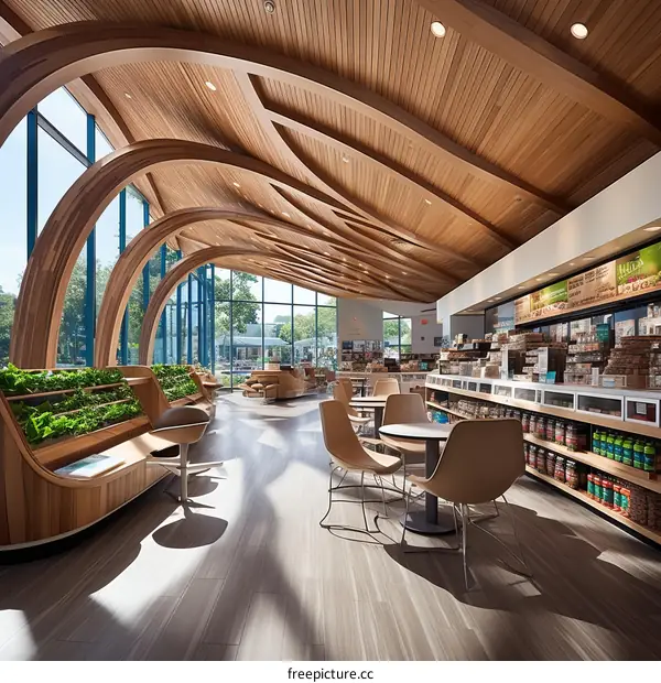 Modern organic grocery store interior design