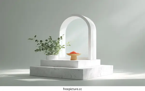 Minimalist Product Display with Archway